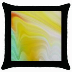 Gradient Green Yellow Throw Pillow Case (black) by ConteMonfrey