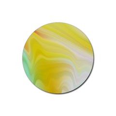 Gradient Green Yellow Rubber Coaster (round) by ConteMonfrey