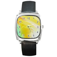 Gradient Green Yellow Square Metal Watch by ConteMonfrey