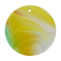 Gradient Green Yellow Round Ornament (two Sides) by ConteMonfrey