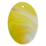 Gradient green yellow Oval Ornament (Two Sides) Front