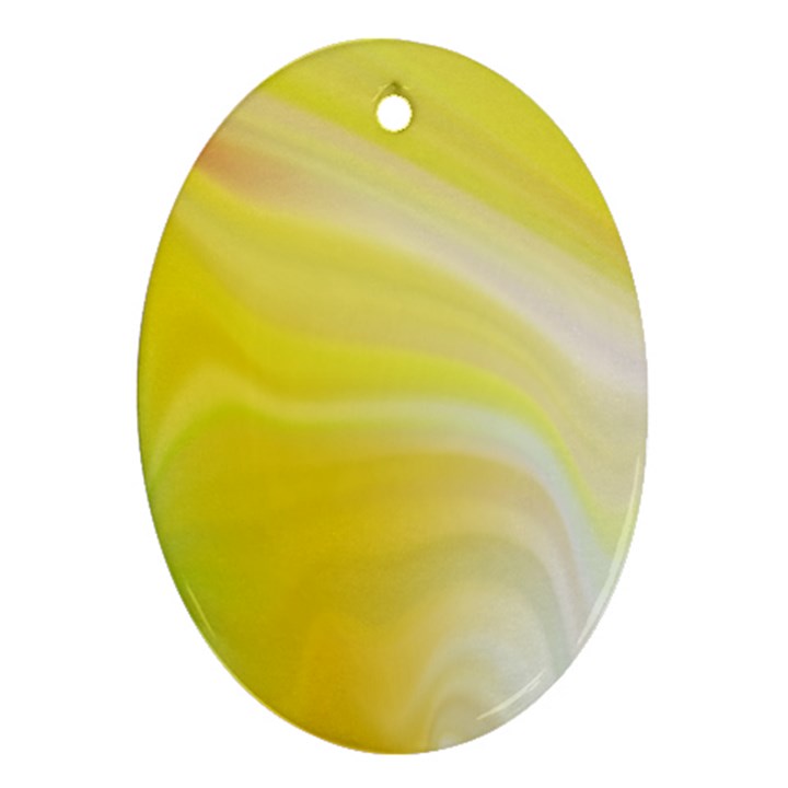 Gradient green yellow Oval Ornament (Two Sides)