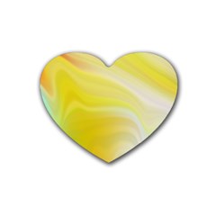 Gradient Green Yellow Rubber Heart Coaster (4 Pack) by ConteMonfrey