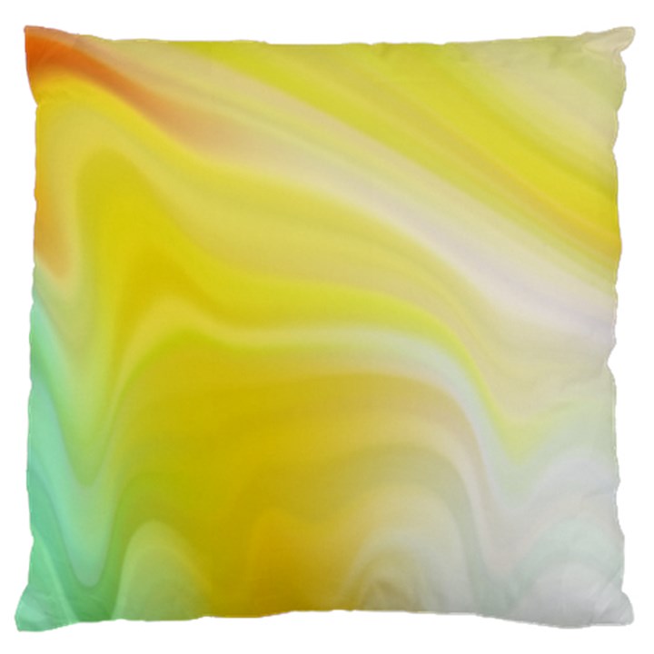 Gradient green yellow Large Cushion Case (One Side)