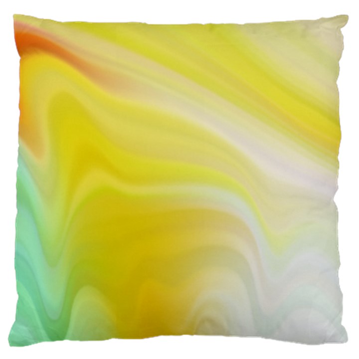 Gradient green yellow Large Flano Cushion Case (Two Sides)