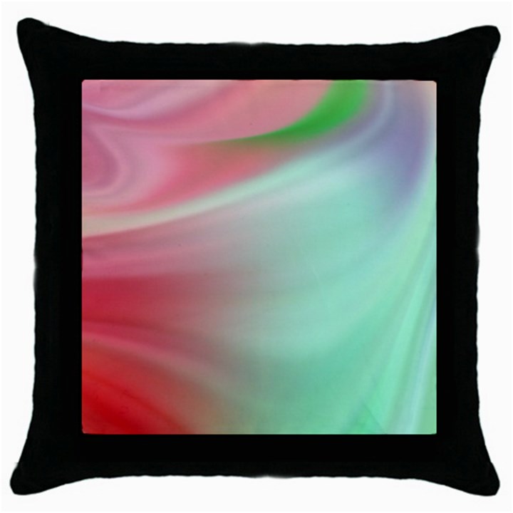 Gradient Pink, blue, red Throw Pillow Case (Black)