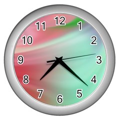 Gradient Pink, Blue, Red Wall Clock (silver) by ConteMonfrey