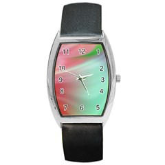 Gradient Pink, Blue, Red Barrel Style Metal Watch by ConteMonfrey