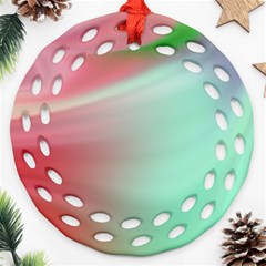 Gradient Pink, Blue, Red Ornament (round Filigree) by ConteMonfrey