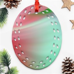 Gradient Pink, Blue, Red Oval Filigree Ornament (two Sides) by ConteMonfrey