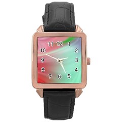 Gradient Pink, Blue, Red Rose Gold Leather Watch  by ConteMonfrey