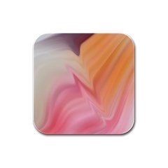 Gradient Orange, Purple, Pink Rubber Square Coaster (4 Pack) by ConteMonfrey