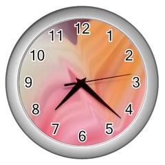 Gradient Orange, Purple, Pink Wall Clock (silver) by ConteMonfrey