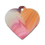 Gradient orange, purple, pink Dog Tag Heart (Two Sides) Front