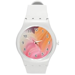 Gradient Orange, Purple, Pink Round Plastic Sport Watch (m) by ConteMonfrey