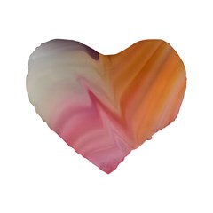 Gradient Orange, Purple, Pink Standard 16  Premium Heart Shape Cushions by ConteMonfrey