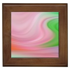 Gradient Pink Green Orange Framed Tile by ConteMonfrey