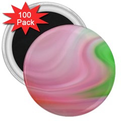 Gradient Pink Green Orange 3  Magnets (100 Pack) by ConteMonfrey