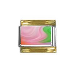 Gradient Pink Green Orange Gold Trim Italian Charm (9mm) by ConteMonfrey