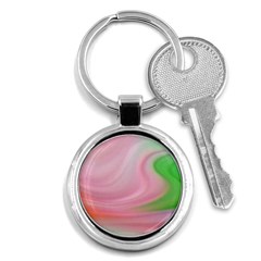 Gradient Pink Green Orange Key Chain (round) by ConteMonfrey