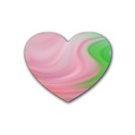 Gradient pink green orange Rubber Coaster (Heart) Front