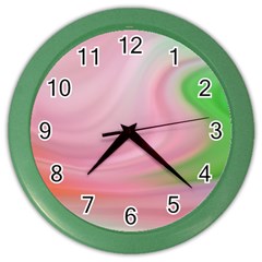 Gradient Pink Green Orange Color Wall Clock by ConteMonfrey