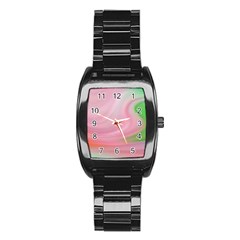 Gradient Pink Green Orange Stainless Steel Barrel Watch by ConteMonfrey