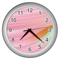 Gradient Ice Cream Pink Green Wall Clock (silver) by ConteMonfrey