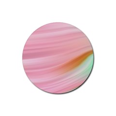 Gradient Ice Cream Pink Green Rubber Round Coaster (4 Pack) by ConteMonfrey