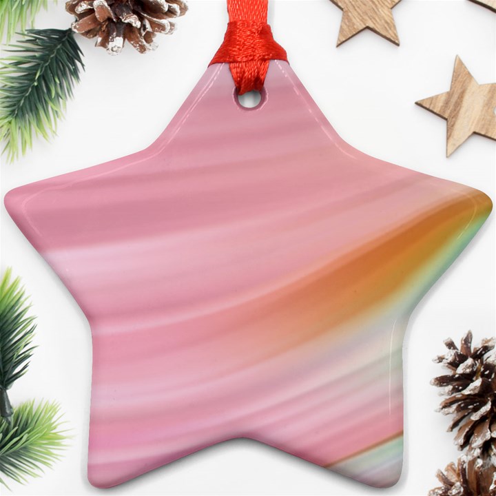 Gradient ice cream pink green Star Ornament (Two Sides)