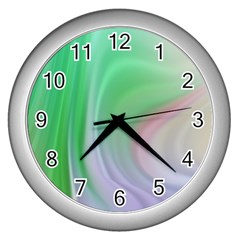 Gradient Green Blue Wall Clock (silver) by ConteMonfrey