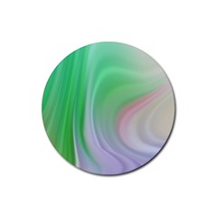 Gradient Green Blue Rubber Coaster (round) by ConteMonfrey