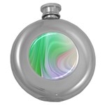 Gradient green blue Round Hip Flask (5 oz) Front