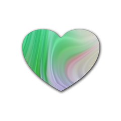 Gradient Green Blue Rubber Coaster (heart) by ConteMonfrey