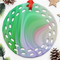 Gradient Green Blue Ornament (round Filigree) by ConteMonfrey