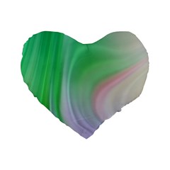 Gradient Green Blue Standard 16  Premium Heart Shape Cushions by ConteMonfrey