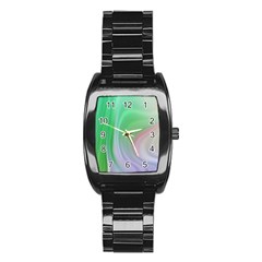 Gradient Green Blue Stainless Steel Barrel Watch by ConteMonfrey