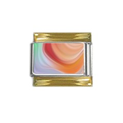 Gradient  Orange Green Red Gold Trim Italian Charm (9mm) by ConteMonfrey