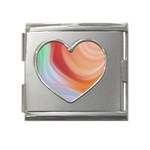 Gradient  orange green red Mega Link Heart Italian Charm (18mm) Front