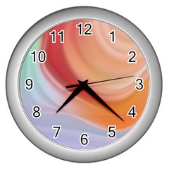 Gradient  Orange Green Red Wall Clock (silver) by ConteMonfrey