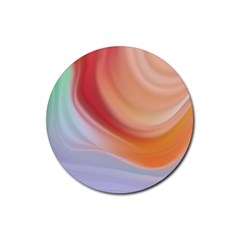 Gradient  Orange Green Red Rubber Coaster (round) by ConteMonfrey