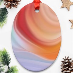 Gradient  Orange Green Red Oval Ornament (two Sides) by ConteMonfrey