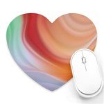 Gradient  orange green red Heart Mousepad Front