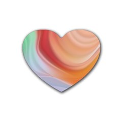 Gradient  Orange Green Red Rubber Coaster (heart) by ConteMonfrey