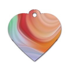 Gradient  Orange Green Red Dog Tag Heart (one Side) by ConteMonfrey