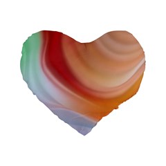 Gradient  Orange Green Red Standard 16  Premium Heart Shape Cushions by ConteMonfrey