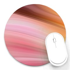 Gradient Brown, Green, Pink, Orange Round Mousepad by ConteMonfrey