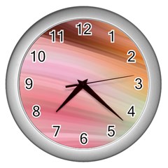 Gradient Brown, Green, Pink, Orange Wall Clock (silver) by ConteMonfrey