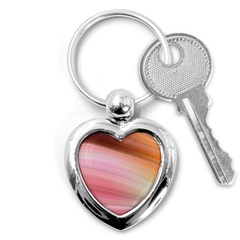 Gradient Brown, Green, Pink, Orange Key Chain (heart) by ConteMonfrey