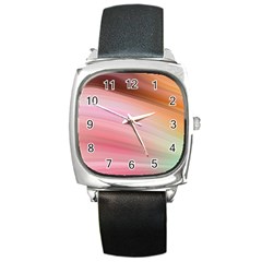 Gradient Brown, Green, Pink, Orange Square Metal Watch by ConteMonfrey